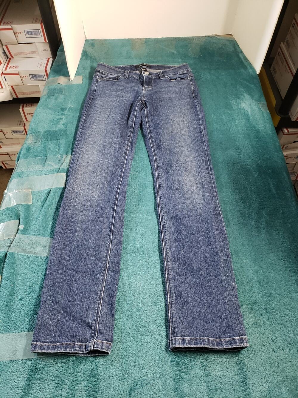 White House Black Market Jeans Size 00 Women Blue Pants Mid Rise Slim Ankle